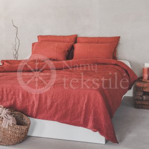 Linen bedding BROWN-RED